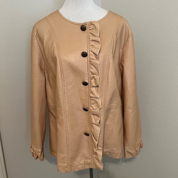 AMX faux leather jacket. - Picture 2 of 5